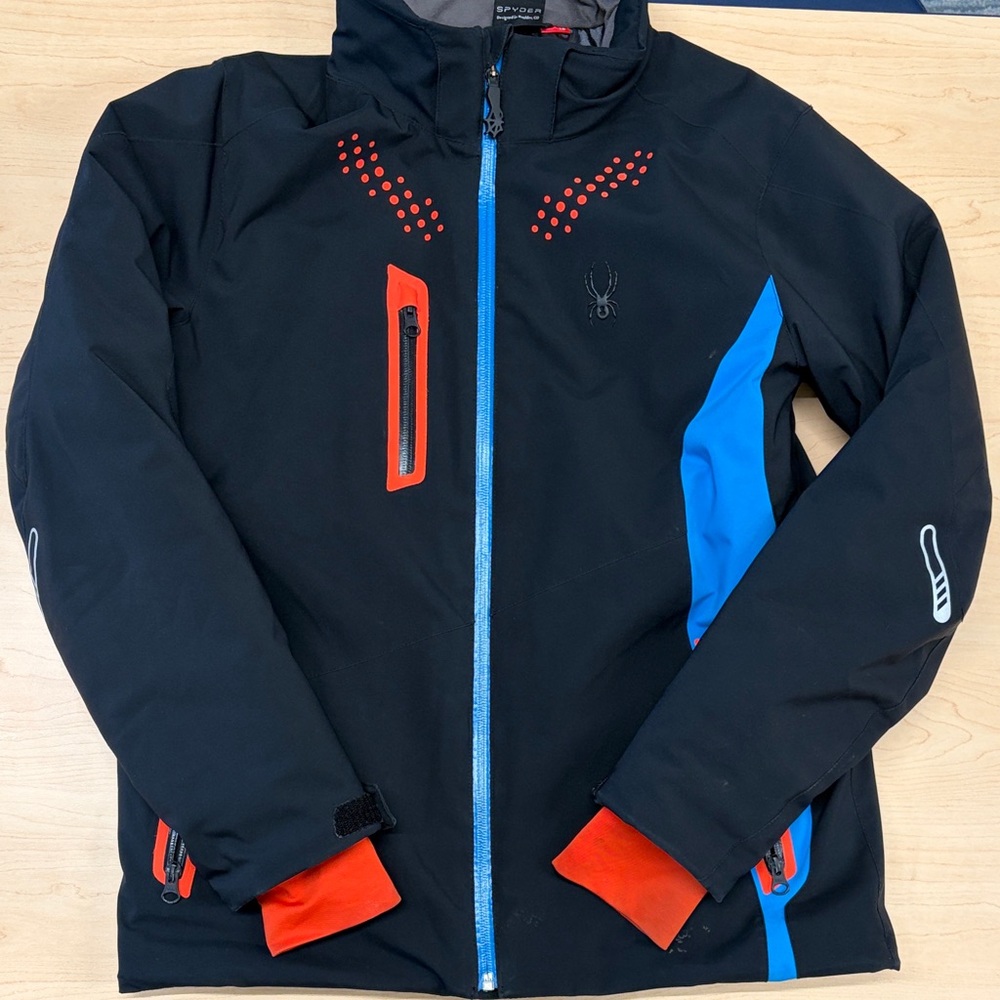 Spyder Black Jacket with Blue and Red Details